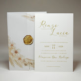 Partecipazione Matrimonio Trasparente con  Pampas Natural Chic - Codice F1745